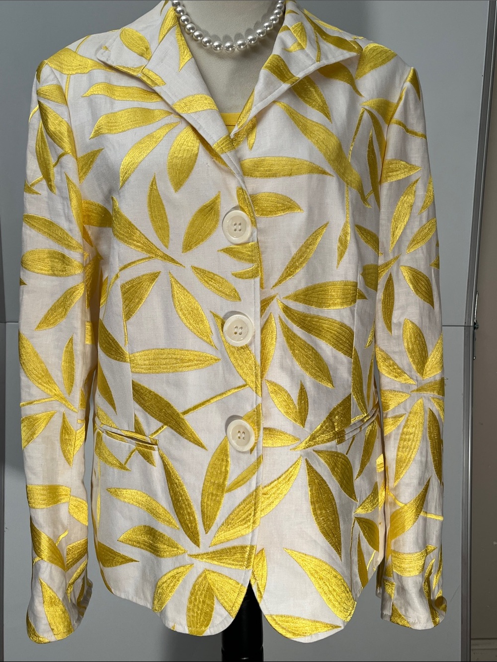 Lafayette 148 New York (2 Piece) Blazer and Bright Yellow Tee